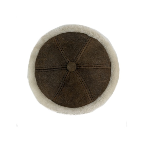 Winter Leather Hat Shearling Sheepskin Fur Beanie Hat Skull Hat main image 5